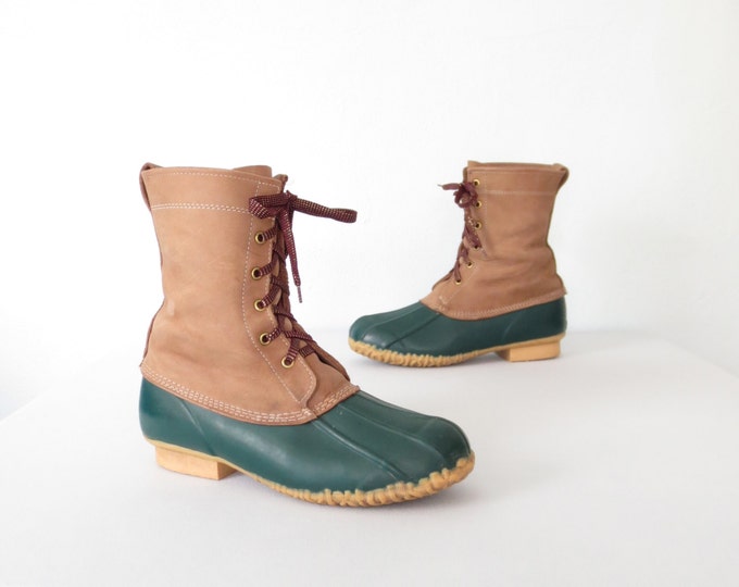 Vintage Field Boots Leather Hunting Boot Rugged Duck Boots Etsy