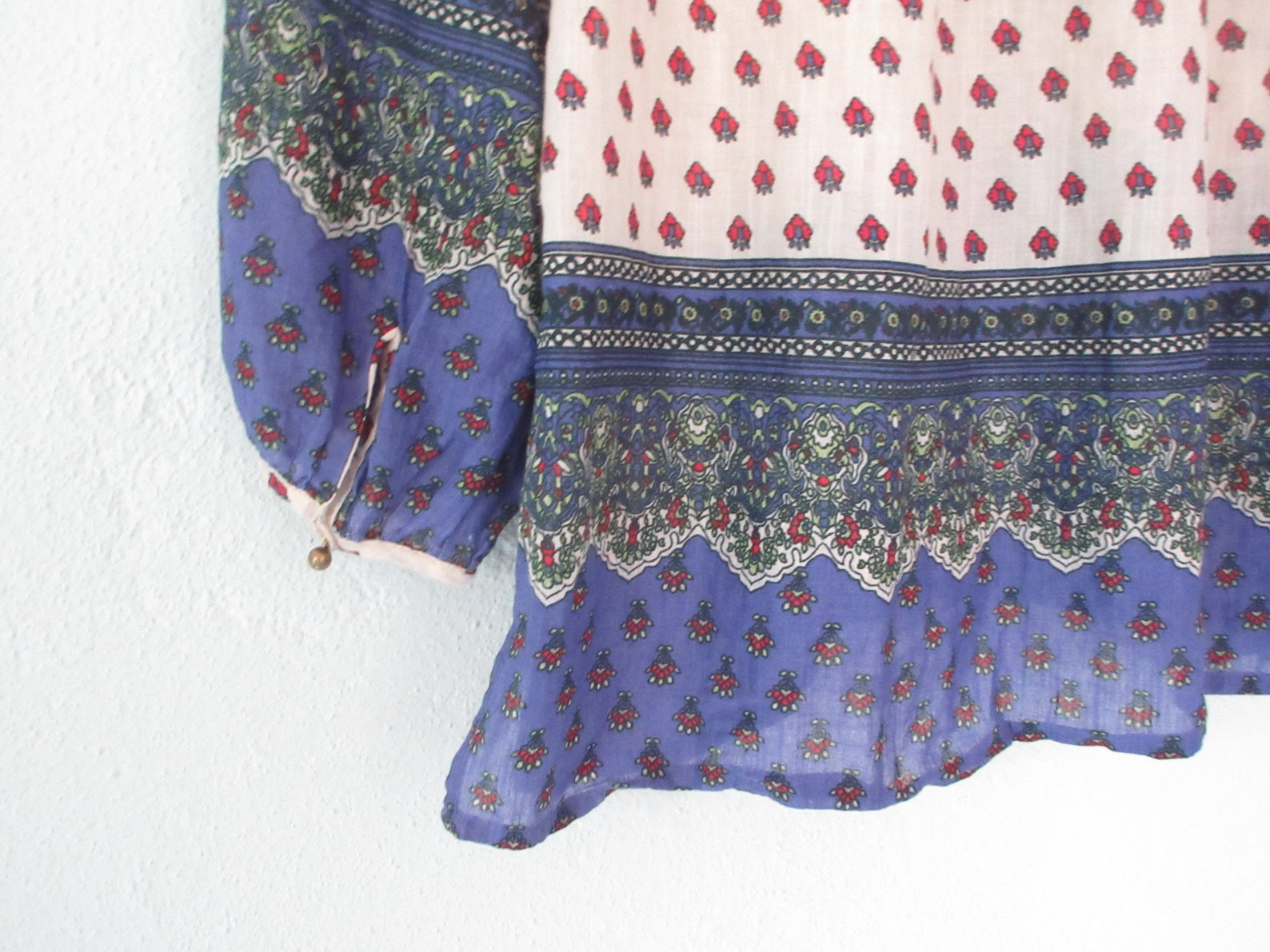 India cotton blouse vintage 1970s peasant blouse block | Etsy