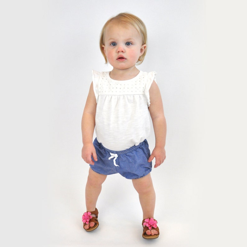 Denim Bloomer Baby Girl Bloomer Denim Shorts Baby Girl Etsy