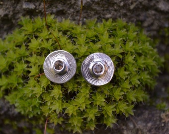 Smoky Quartz Stud Earrings