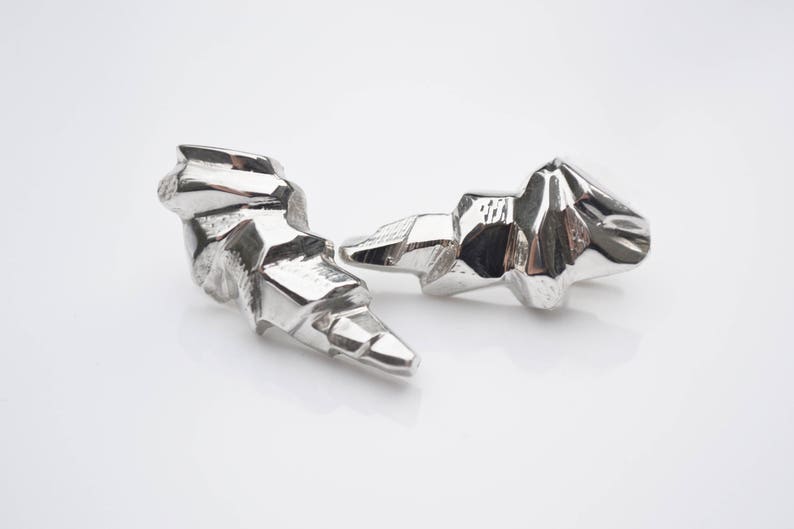 Sterling Chrysalis Sculptural Cocoon Earrings image 2