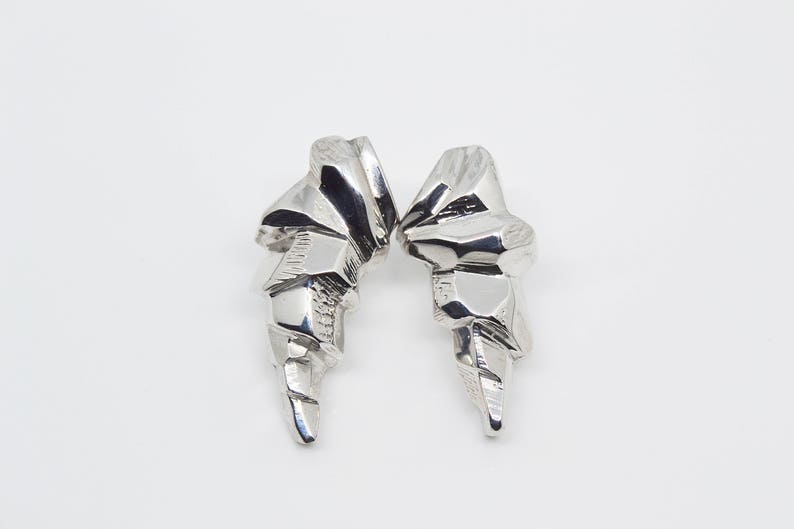 Sterling Chrysalis Sculptural Cocoon Earrings image 3
