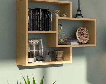 Wood Wall Shelf – Decorative Floating Wall Bookcase | Rustic Home Décor