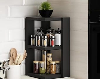 Modern 2-Tier Spice Rack: MDF Countertop Organizer