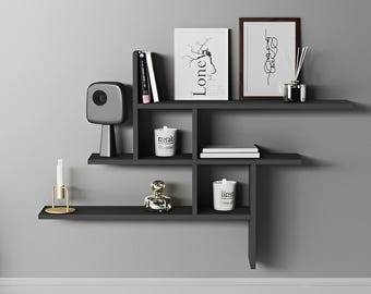 Modern Floating Wall Shelf, Scandinavian Decor for Living Room Bedroom Office