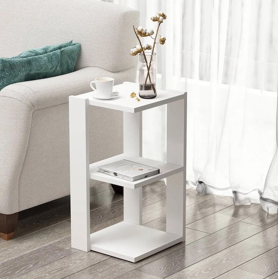 Moderner Beistelltisch / Kompaktes Design Rechteckig, Spanplatte mit Melamin Oberfläche (60 × 34 cm / 23.6″ × 13.4″)