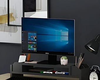 Black Monitor Riser Stand – Sleek Desk Organizer