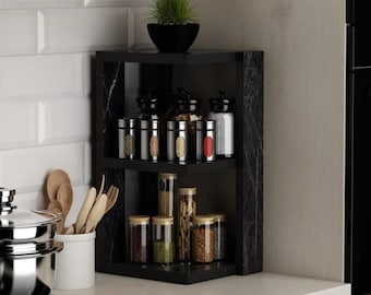 Modern 2-Tier Spice Rack: MDF Countertop Organizer