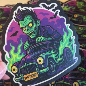 Zombie Hot Rod Stickers