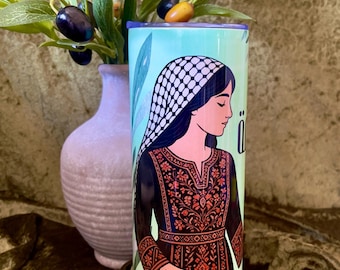 20oz customized Palestinian girl tumbler|personalized|