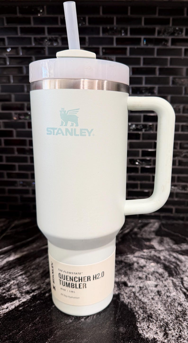 Personalized 40oz STANLEY Engraved Tumbler with Handle, Stainless Steel Travel Mug mint