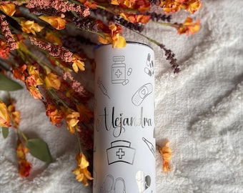 Personalized Nurse Tumbler | Engraved 20oz Insulated Water Bottle