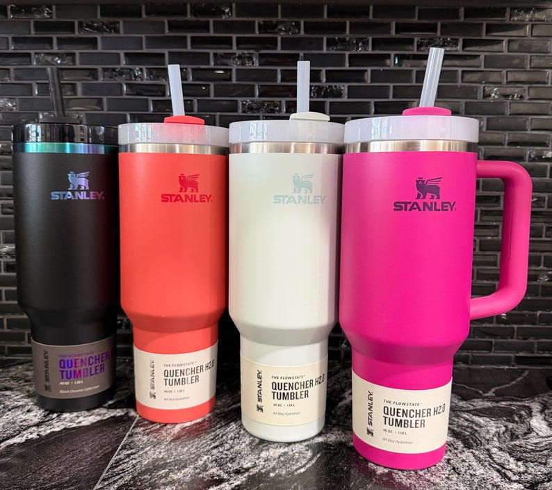 Personalized 40oz STANLEY Engraved Tumbler with Handle, Stainless Steel Travel Mug image 16