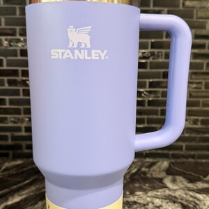 Personalized 40oz STANLEY Engraved Tumbler with Handle, Stainless Steel Travel Mug purple