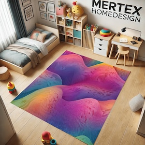 Colorful Kids Room Rug: Washable Non-Slip Area Rug