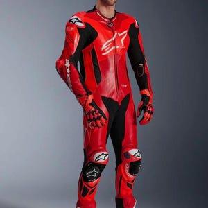 Alpinestars GP Plus V4 Leather Suit Handmade Genuine Cowhide Leather Suit Racing Bikers Suit A++ Leather Quality Design For Bikers Riders