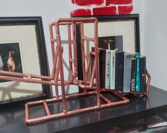 Bookshelves, copper design, Copper Floating Bookshelf – Industrial Pipe Shelf – Handmade in NYC – Libra Pons – Custom Size Available