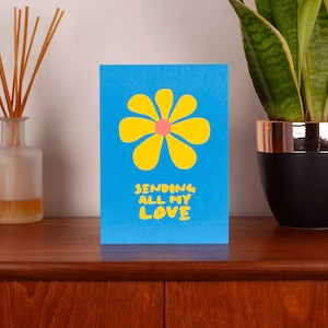 Belle carte de sympathie pour l'envoi de All My Love, carte de vœux moderne, message vibrant et sincère, faites preuve de gentillesse, bienveillance, envoyez de l'amour