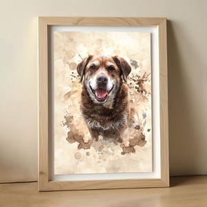 Retratos digitais personalizados de animais de estimação a partir de fotos, pintura personalizada de cães e gatos, presente decorativo de parede memorial