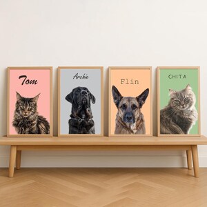 Pet Portrait Custom from Photo - Personalized Dog & Cat Digital Art, Pet Drawing, Pet Loss Gift, Unique Pet Artwork