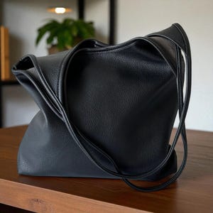 Veganistische leren hobo-schoudertas: slordige alledaagse draagtas met bijpassende portemonnee