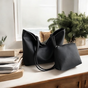 Vegan Leder Umhängetasche | Weiche Slouchy Hobo Tote | Damen Handtasche | Lässige Geldbörse für Arbeit & Reisen | Chices Geschenk für sie