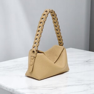 Leather Crossbody Bag: Braided Strap Casual Handbag