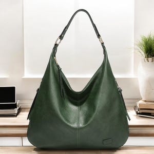 Leder Henkeltasche für Damen | Große Designer Schultertasche | schicke Handtasche im Hobo-Stil | Reisetasche | Stilvolles Geschenk für sie | Mode Accessoire