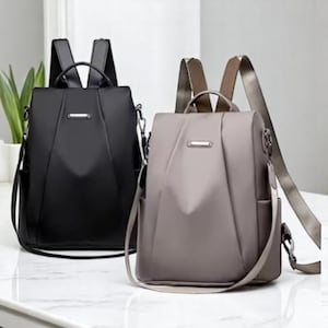 Mochila para mujer / Mochila de viaje multifunción / Mochila escolar informal para niñas / Monedero de moda de color liso / Bolso desmontable