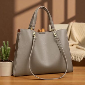 Tote Bag for Women | Large Structured Shoulder Handbag with Strap | PU Leather Work Purse | Elegant Travel Tote for Office or Daily Use