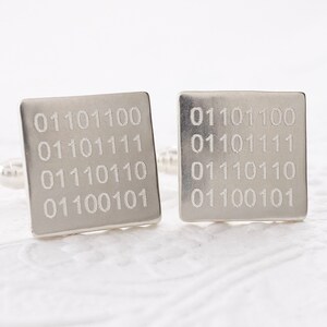 Sterling Silver LOVE Binary Code Cufflinks Gifts for Techies Gifts for ...