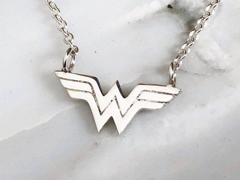 Sterling Silver Wonder Woman Necklace Comic Book Hero Jewelry Comic Book Necklace Superhero Necklace Wonder Woman Necklace Wonder Woman