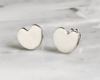 Delicate Sterling Silver Heart Stud Earrings, Heart Earrings, Valentine's Day Gift, Heart Posts, Heart Post Earrings, Minimalist Heart Studs