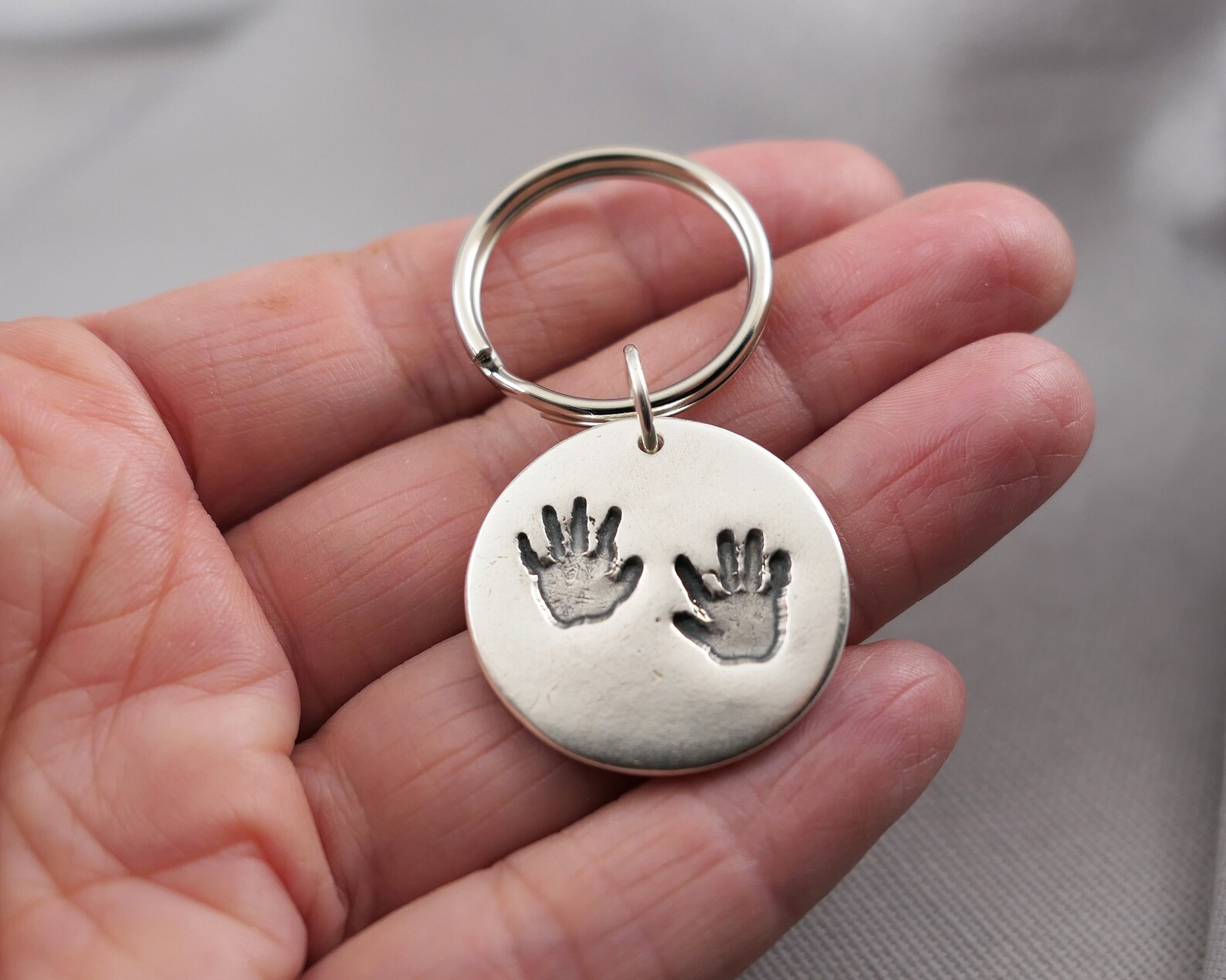 Baby Handprint Keychains Hand Print Keychain Handprint Key Etsy