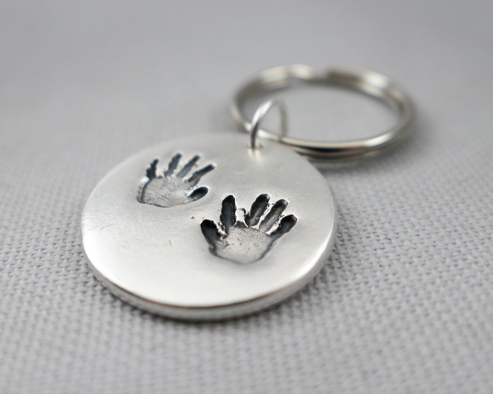 Baby Handprint Keychains Hand Print Keychain Handprint Key Etsy