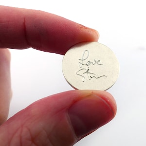 Sterling Silver Handwritten Pocket Charm Memorial Writing Golf Ball Marker Customized Commemoration Gift Charm For Your Pocket