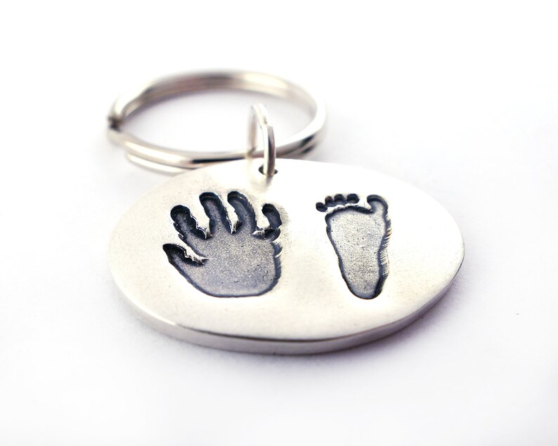 Handprint and Footprint Keychain Baby Handprint Keychains Etsy