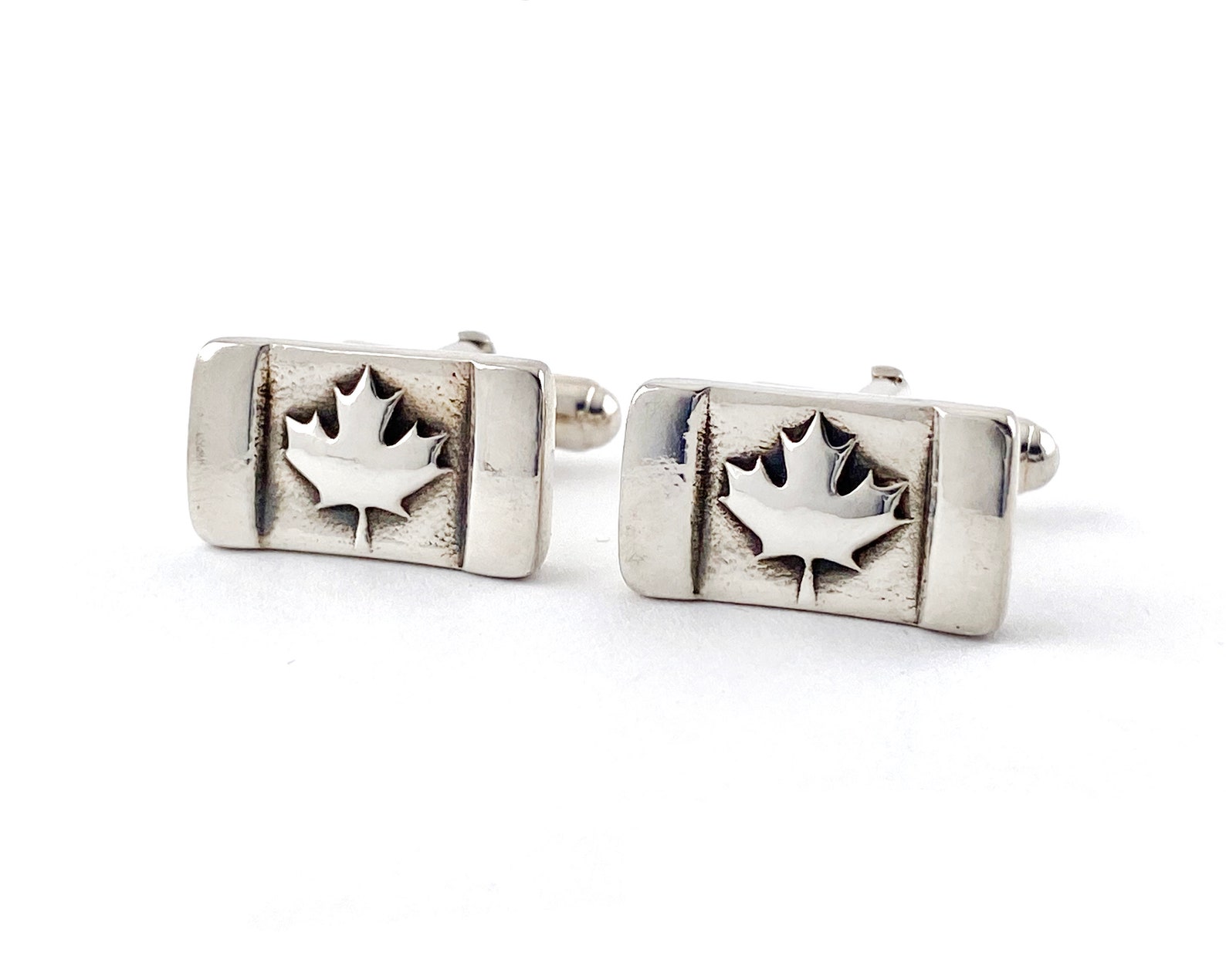 Sterling Silver Canada Maple Leaf Flag Cufflinks Gifts for Etsy