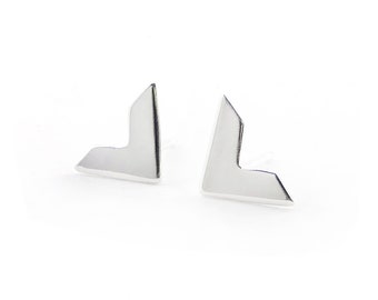 Chevron Studs, Contemporary Studs, Chevron Stud Boucles d’oreilles, Chevron Earrings, Geometric Studs, Studs, Studs minimalistes, Stud Posts