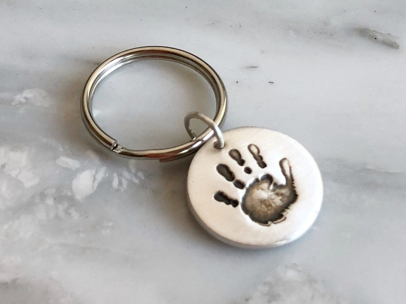 Handprint Keychain Footprint Keychain Personalized Keychain Etsy