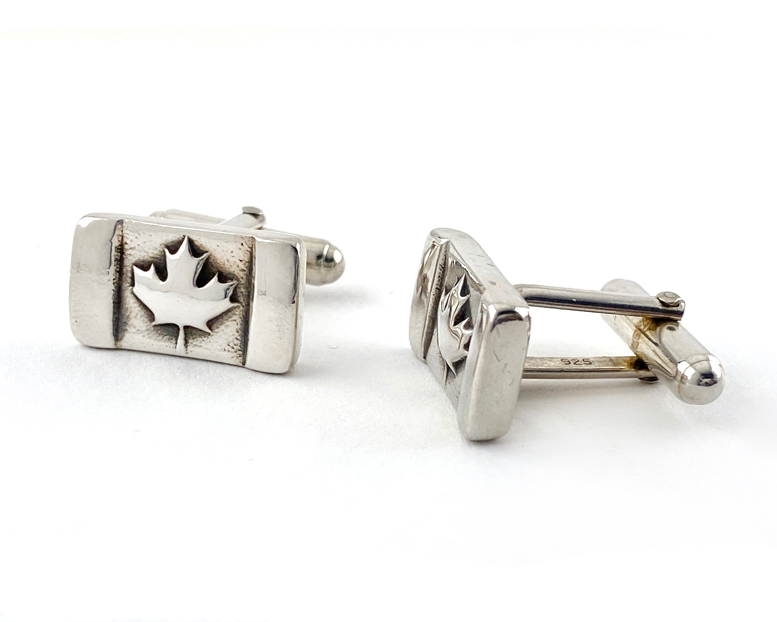 Sterling Silver Canada Maple Leaf Flag Cufflinks Gifts for Etsy