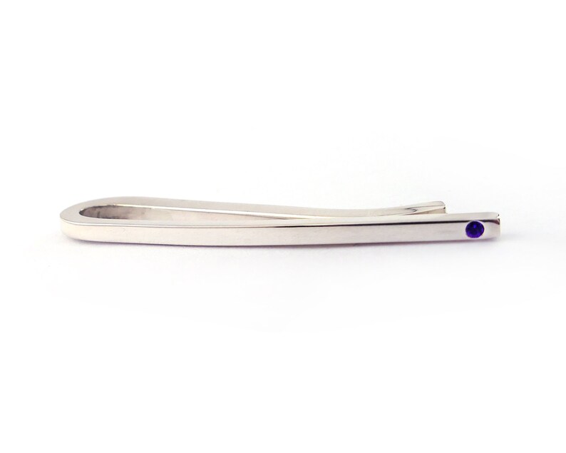 Amethyst Flush Set Square Slide Tie Bar Amethyst Tiebar Etsy