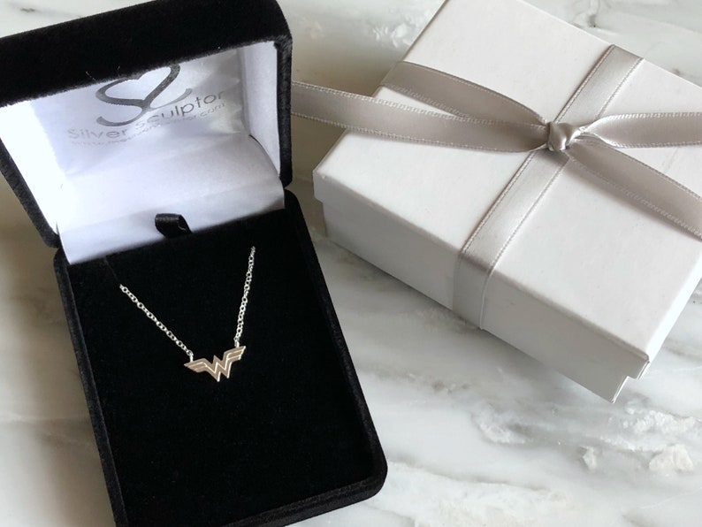 Sterling Silver Wonder Woman Necklace Comic Book Hero Jewelry Comic Book Necklace Superhero Necklace Wonder Woman Necklace Wonder Woman