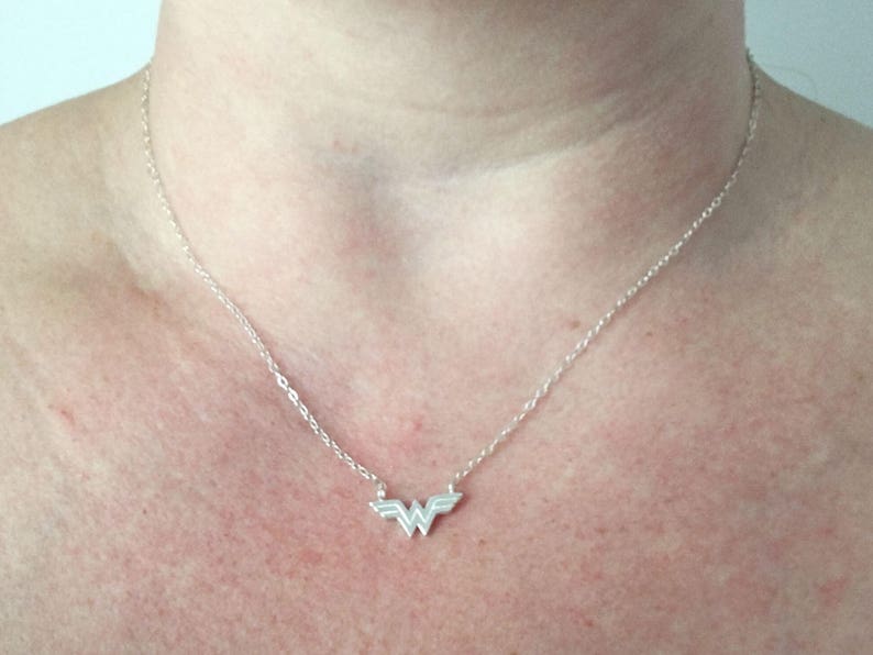 Sterling Silver Wonder Woman Necklace Comic Book Hero Jewelry Comic Book Necklace Superhero Necklace Wonder Woman Necklace Wonder Woman