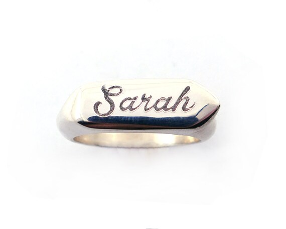 Sterling silver rings with children's names sale