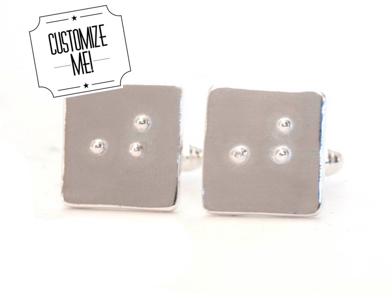 Braille Jewelry Unique Gift for Grooms Custom Jewelry Personalized for Him Custom Braille Cuff links Groom Gift Wedding Cufflinks