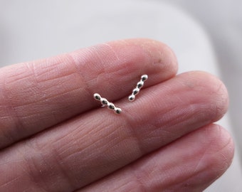 Orecchini A Bottone A Barra Piccola In Argento Sterling - Foto 12