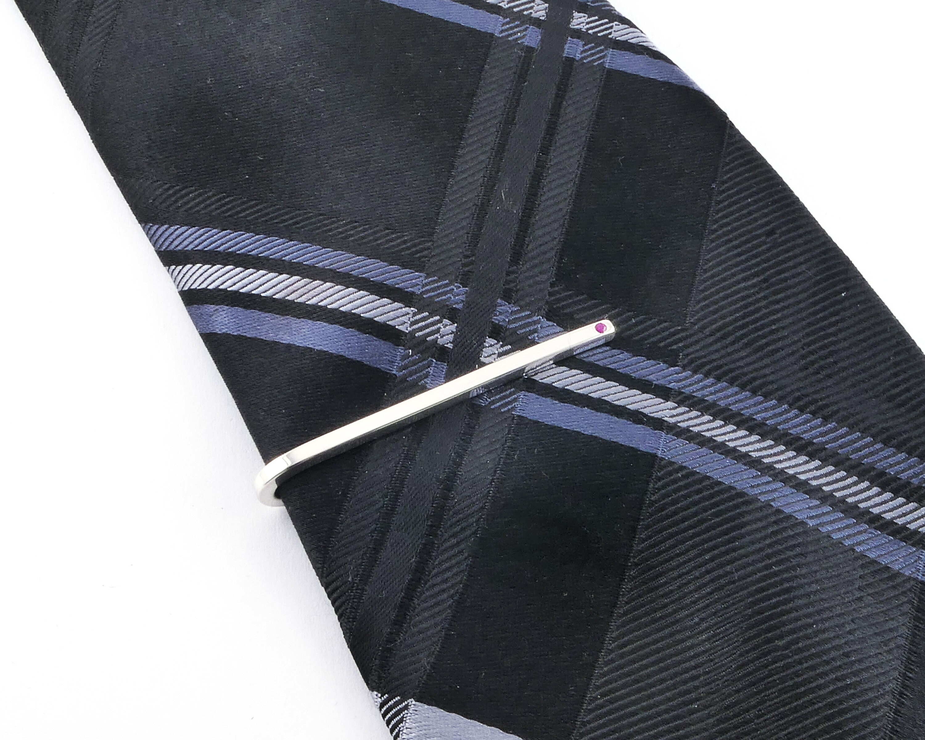 Ruby Flush Set Square Slide Tie Bar Ruby TieBar July Etsy