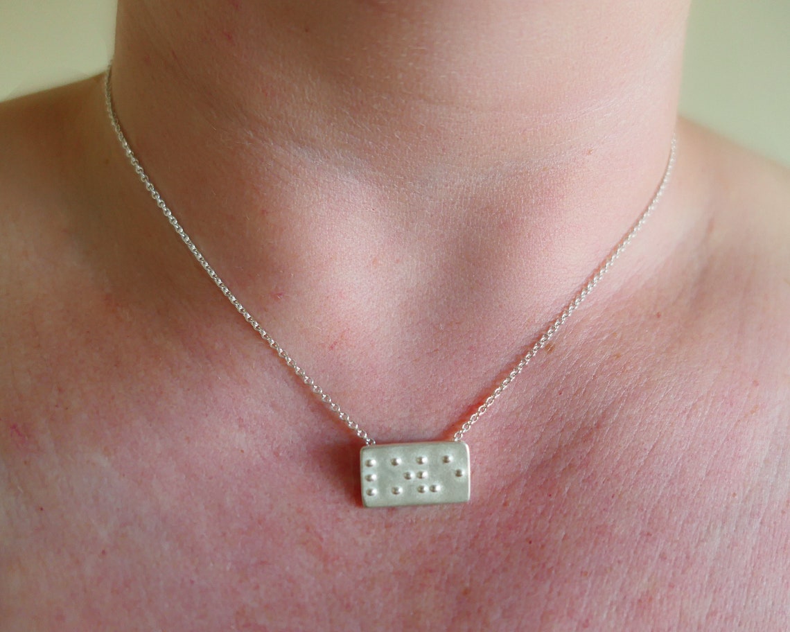 Love Braille Necklace Braille Jewelry Bridesmaid Jewelry Etsy
