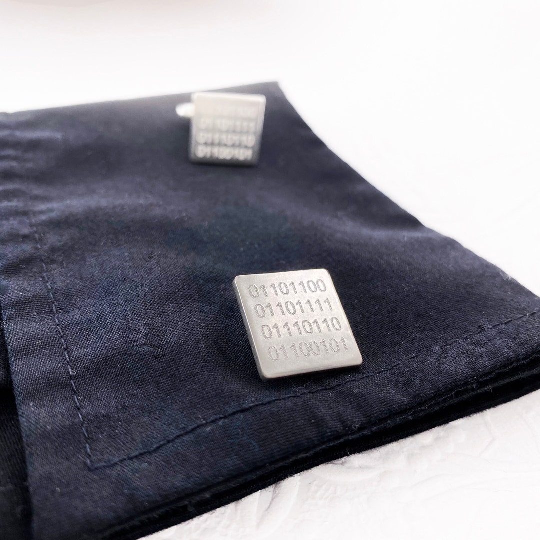 Silver Binary Code Sterling Silver LOVE Binary Code Cufflinks Gifts for Techies Gifts for ...